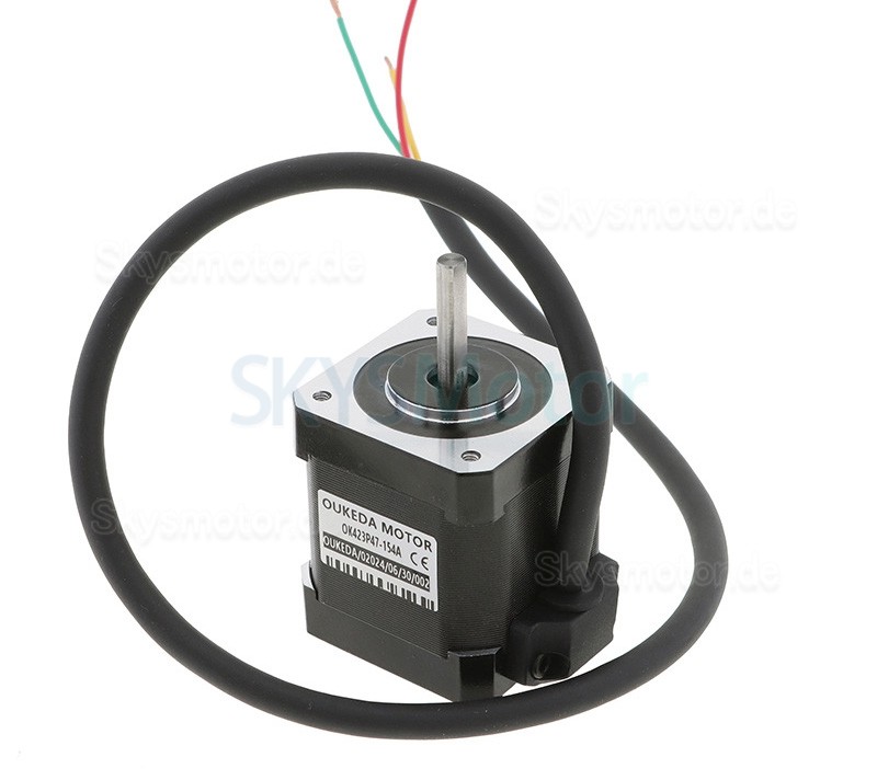 Oukeda NEMA 17 Schrittmotor OK423P47-154A 1,2 Grad 32Ncm 3 Phasen 1,5A 5,4VDC D-cut